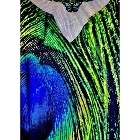 Festival Peacock Silk Jersey Maxi Dress - Picture 10 of 15